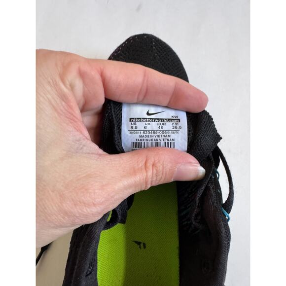 Nike Flyknit Air Max Running Walking Casual Sneaker Black Blue Purple Size 8.5 - Picture 8 of 8